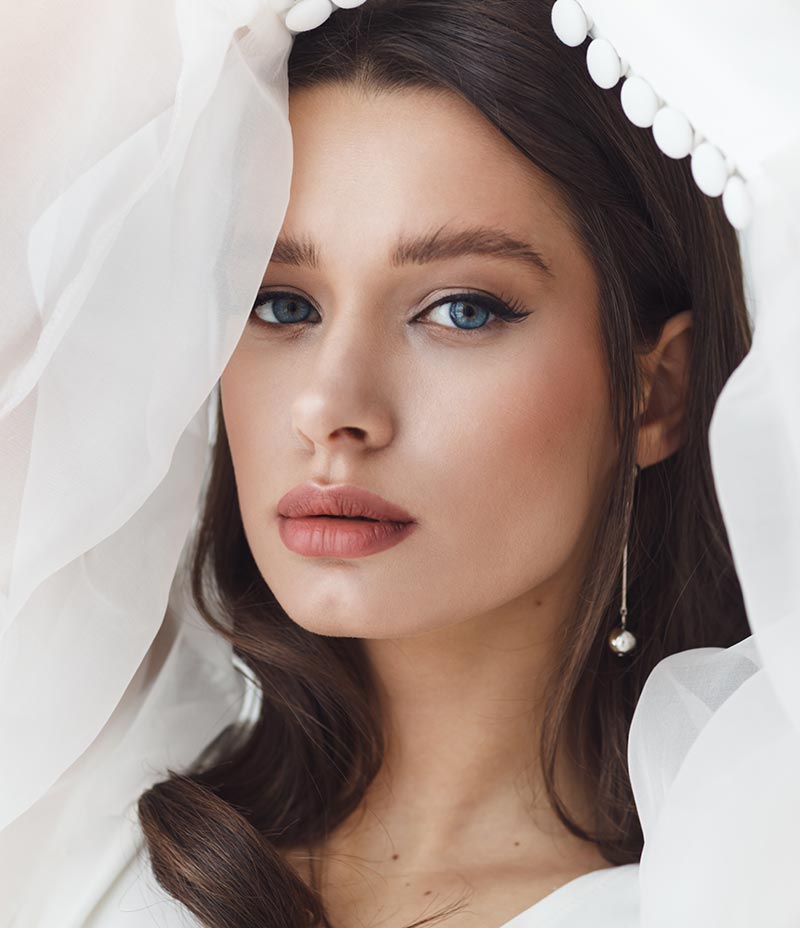 Portrait einer Braut mit Schleier